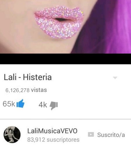 tinixmila's tweet photo. #Histeria superó las 6 millones de visitas💥🔥💞 @laliespos @LaliMusica https://t.co/4YS4Aa8qbz