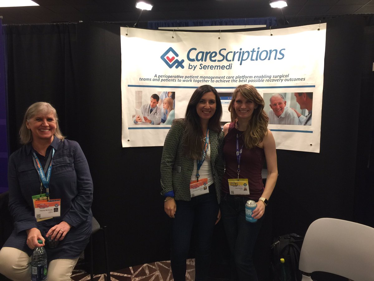 Supporters <a href="/AmyMHz/">Amy MacDougall (Hurwitz)</a> <a href="/CourtDawnGarcia/">Courtney Morrow</a> &amp; Seremedi COO Felicity McGourty @carescriptions booth at <a href="/SXSWMedTech/">SXSW Med Tech</a>