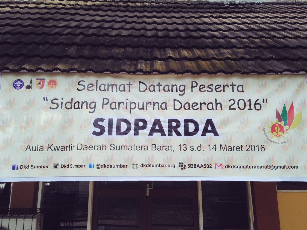dkdsumbar's tweet photo. Selamat Datang Peserta Sidang Paripurna Daerah 2016 diKwartir Daerah 03 Sumatera Barat. @dkc_swl @dkckotasolok https://t.co/xNY37uhgBd