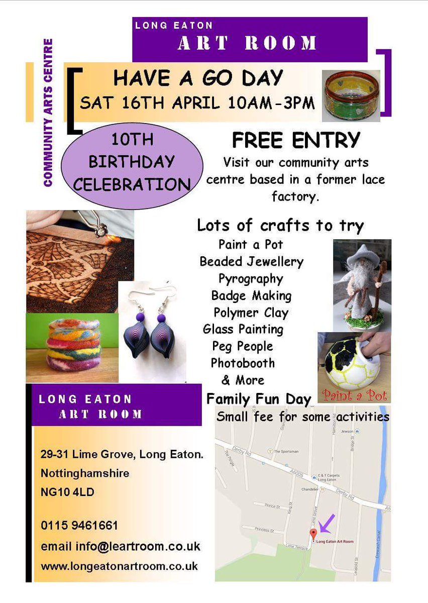 LEArtRoom's tweet photo. It's our 10th birthday, to celebrate join us for a have a go day 16.04.16 10am-3pm free entry https://t.co/t6ht0VKRdU