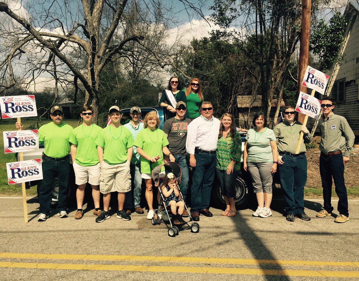 ross4coroner's tweet photo. It was great to meet some of the great people of Lexington County today at the St. Patrick's Day Parade! #VoteRoss https://t.co/CN1bLKGBA0