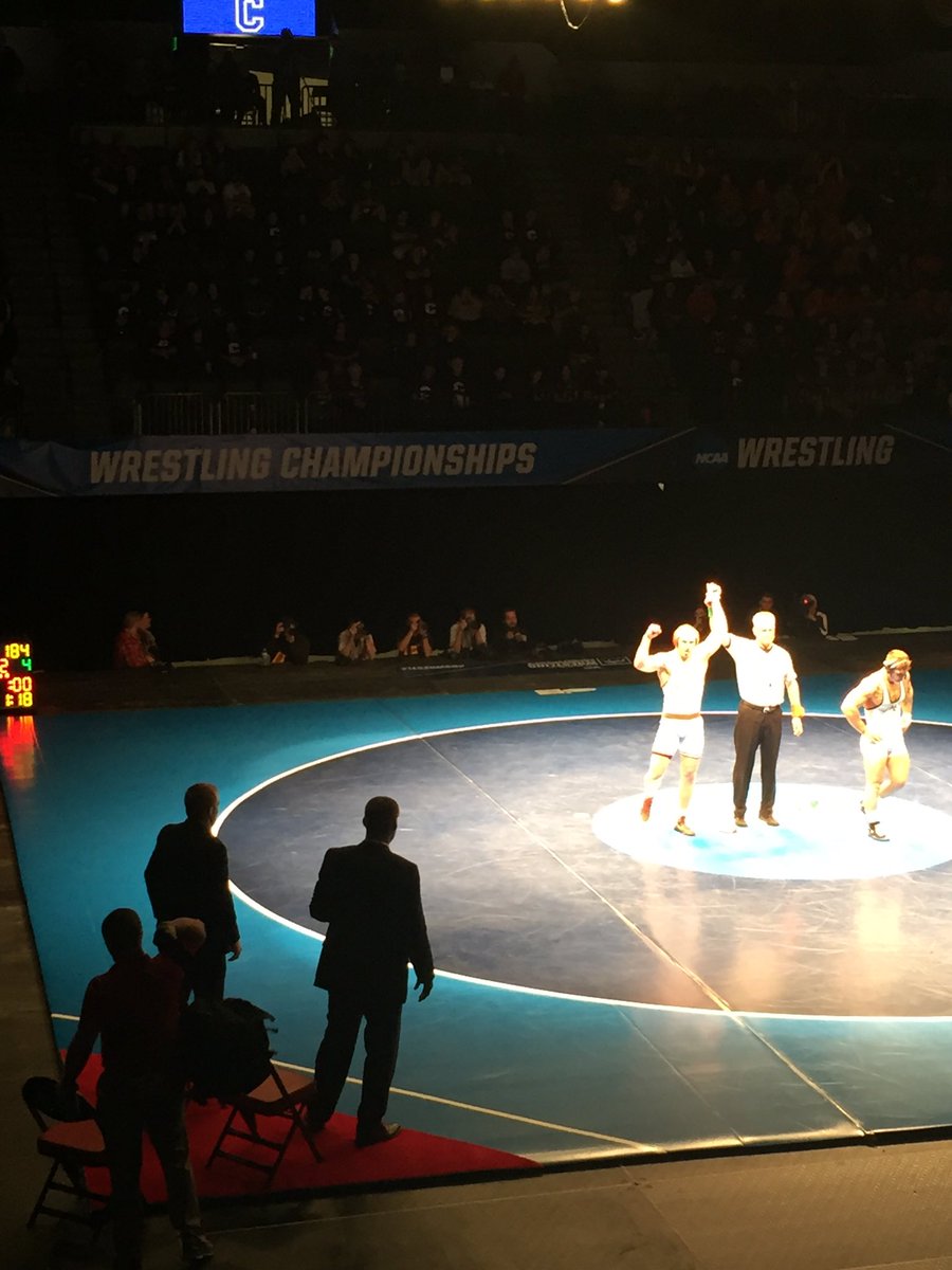 wabashwrestling's tweet photo. Junior Riley Lefever with the major decision to become a 3X NATIONAL CHAMP!!! #BashNation #OneVision https://t.co/k0QB9oHjjT