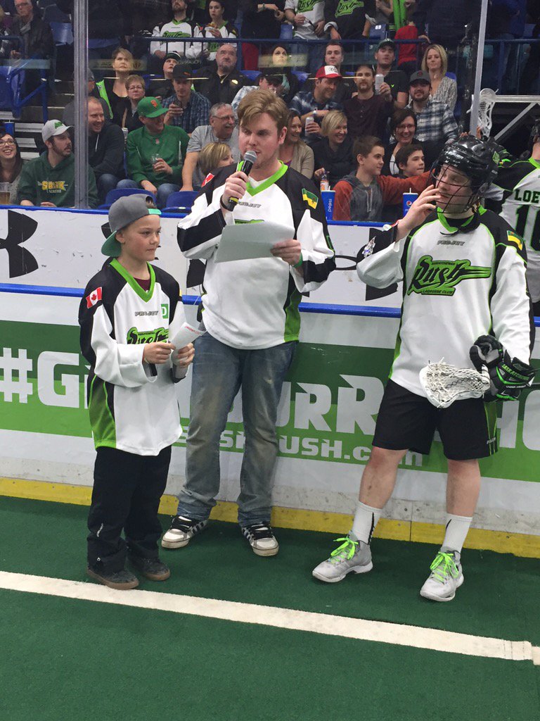 Great job Tyson! Our TD Junior Reporter of the game <a href="/SaskRushLAX/">Saskatchewan Rush</a> #SKProud #TDSaskatchewan