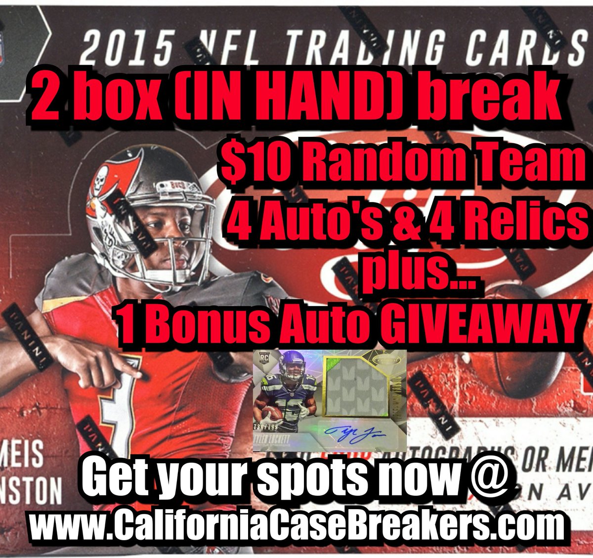 CalCaseBreakers's tweet photo. Link in bio #boxbreaks #breaklife #footballcards #casebreakers #sportscards #liveboxbreaks #CaliforniaLove #GiveAway https://t.co/AF3wkVCXw5