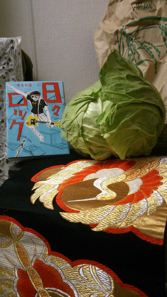 朝一番のお客様から、ロックで美しいキャベツを頂きました！活きが良すぎて、モヒカン状態です^^お借りしたマンガも読みつつ、暫くロッケンソウルで行こうじゃないか☆