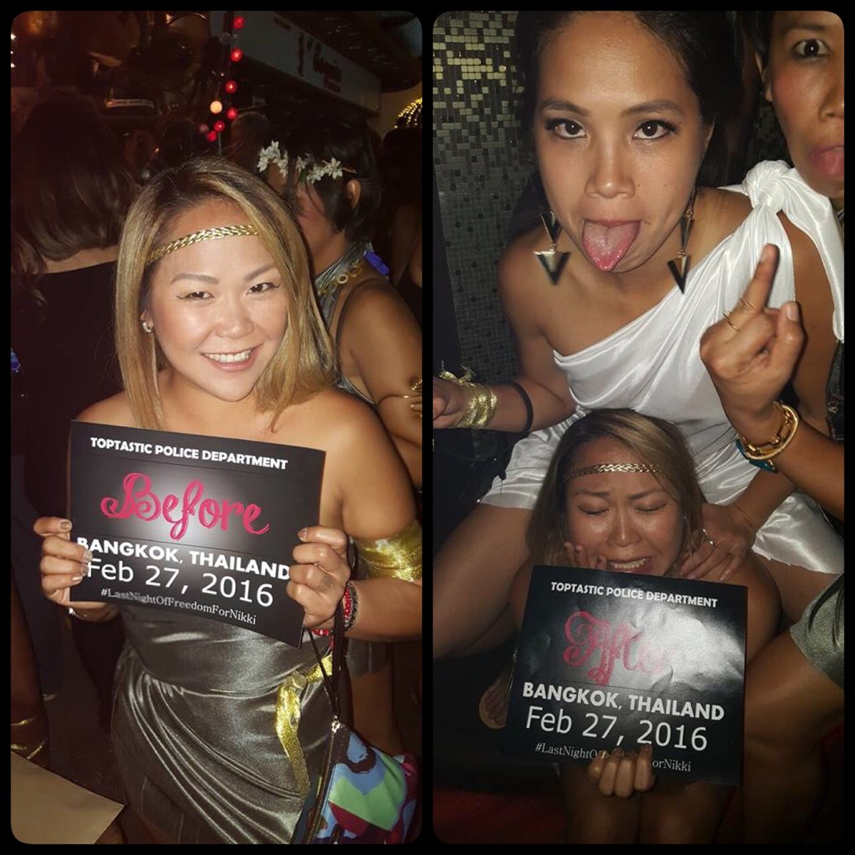 ToptasticEvents's tweet photo. Another #bacheloretteparty #beforeandafter #shot that's too #hilarious to not #share 🎉🍸👰🏽😂😂 https://t.co/e46BJNMt3r
