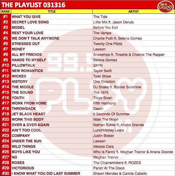 995PlayFM's tweet image. Here it is! Congratulations! #PLAYLIST995