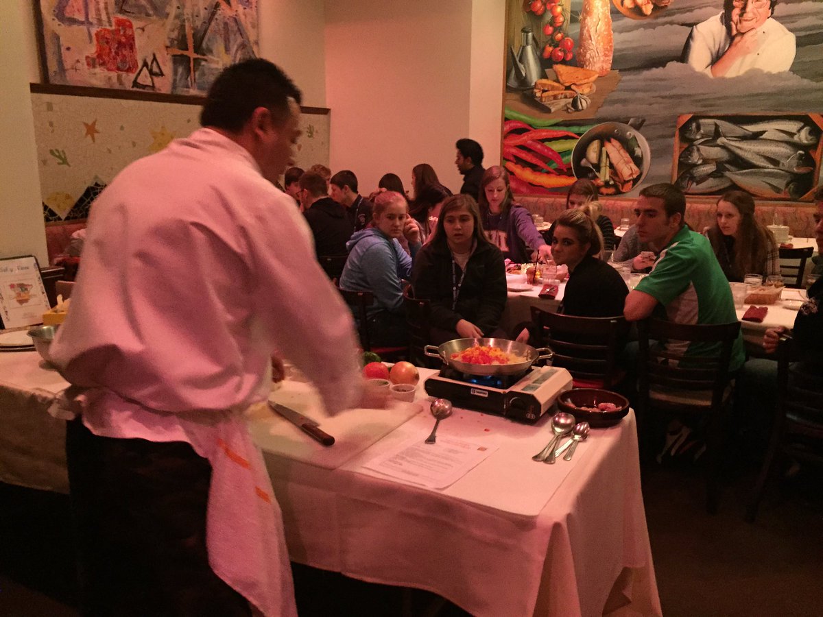 SraFinneseth's tweet photo. Paella cooking demo with 7 course SPAINish dinner #takemebackagain #CatsRockChicago16 @WCV_Schools https://t.co/vbwkTcmewP