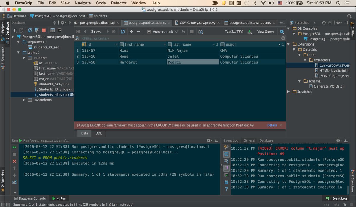 MonaJalal_'s tweet image. Basically me 11pm on a Saturday night #DataGrip #PostgresSQL #SQL