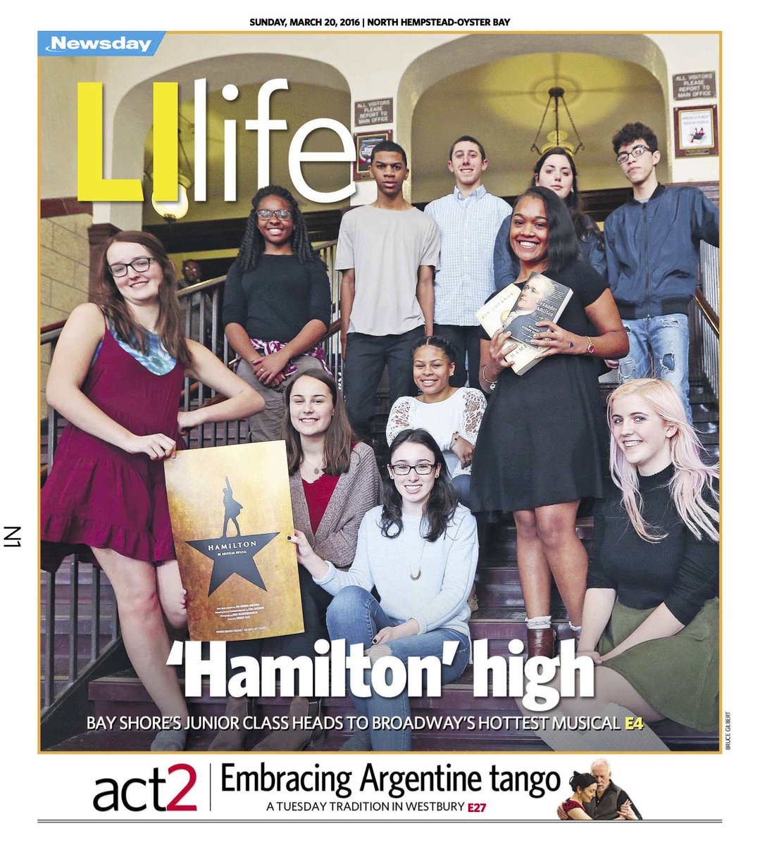 BayShoreHS's tweet photo. The @Newsday feature of our @HamiltonMusical project should be available on newsstands today(3/20)! #BayShorePride https://t.co/t0V2qrDpgy