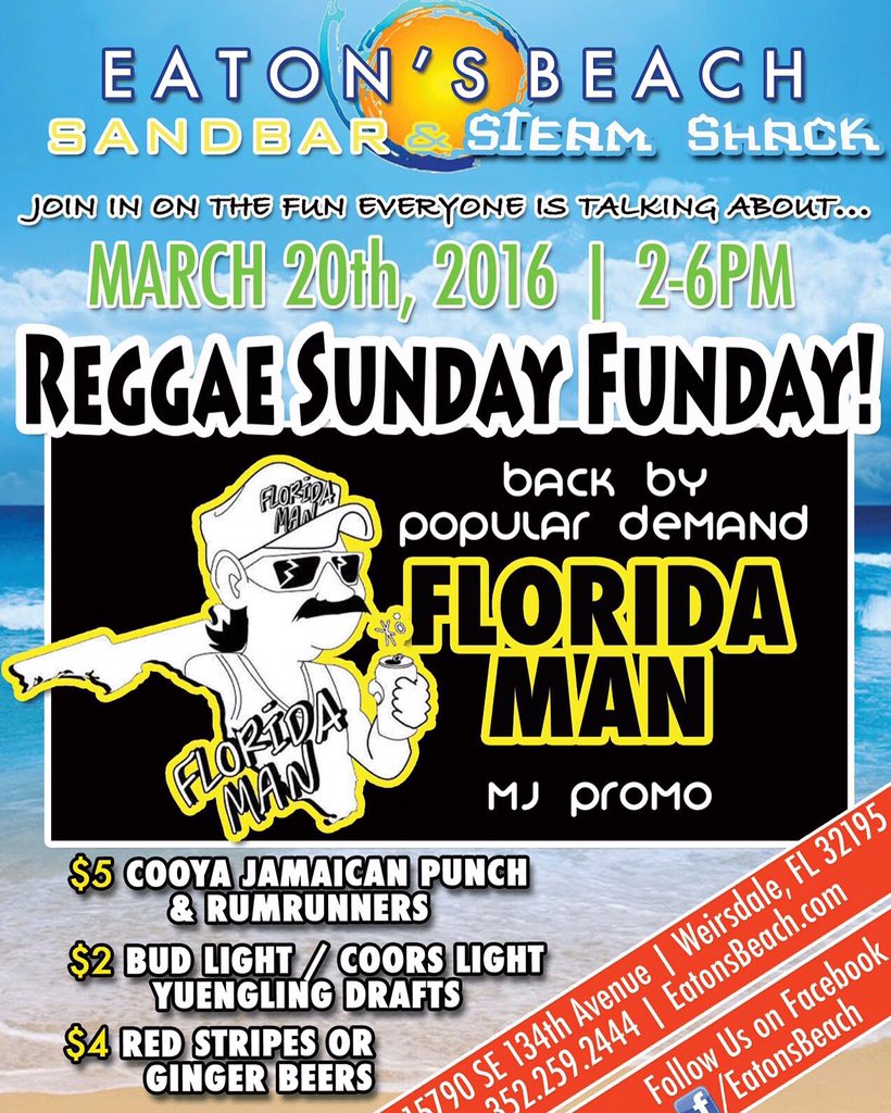 MrFloridaMan's tweet photo. This is today! Back by popular demand🔥 https://t.co/wnP7qvaAZP