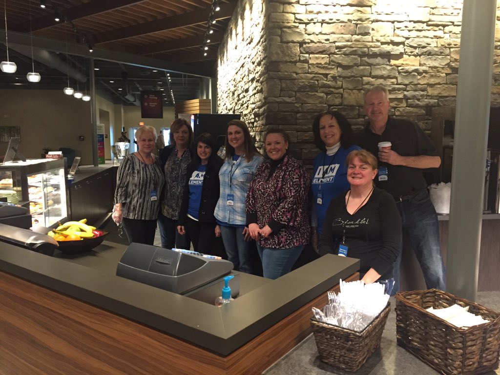 Dawn_Baum's tweet image. Our #CafeTeam is here #snow or #shine #commitment #coffee #doughnuts @ElementChurchMO #ETeams