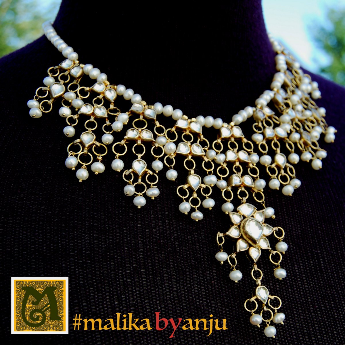 malikabyanju's tweet photo. #Pearls &amp; #Kundan = Divine Necklace #MalikaByAnju #AllThingsGorgeous #handmade #jewellery #designer #creation https://t.co/OEQ3XxuAwa
