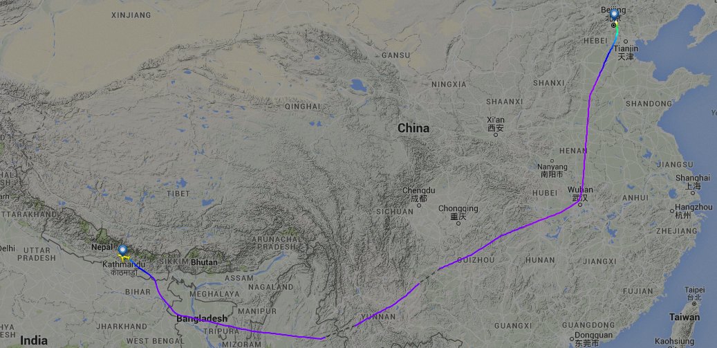 CoolSky_'s tweet photo. Himalaya Airlines VVIP flight #H91 #HIM1 reached the destination #KTM #PEK https://t.co/WoOS8bz5Rc