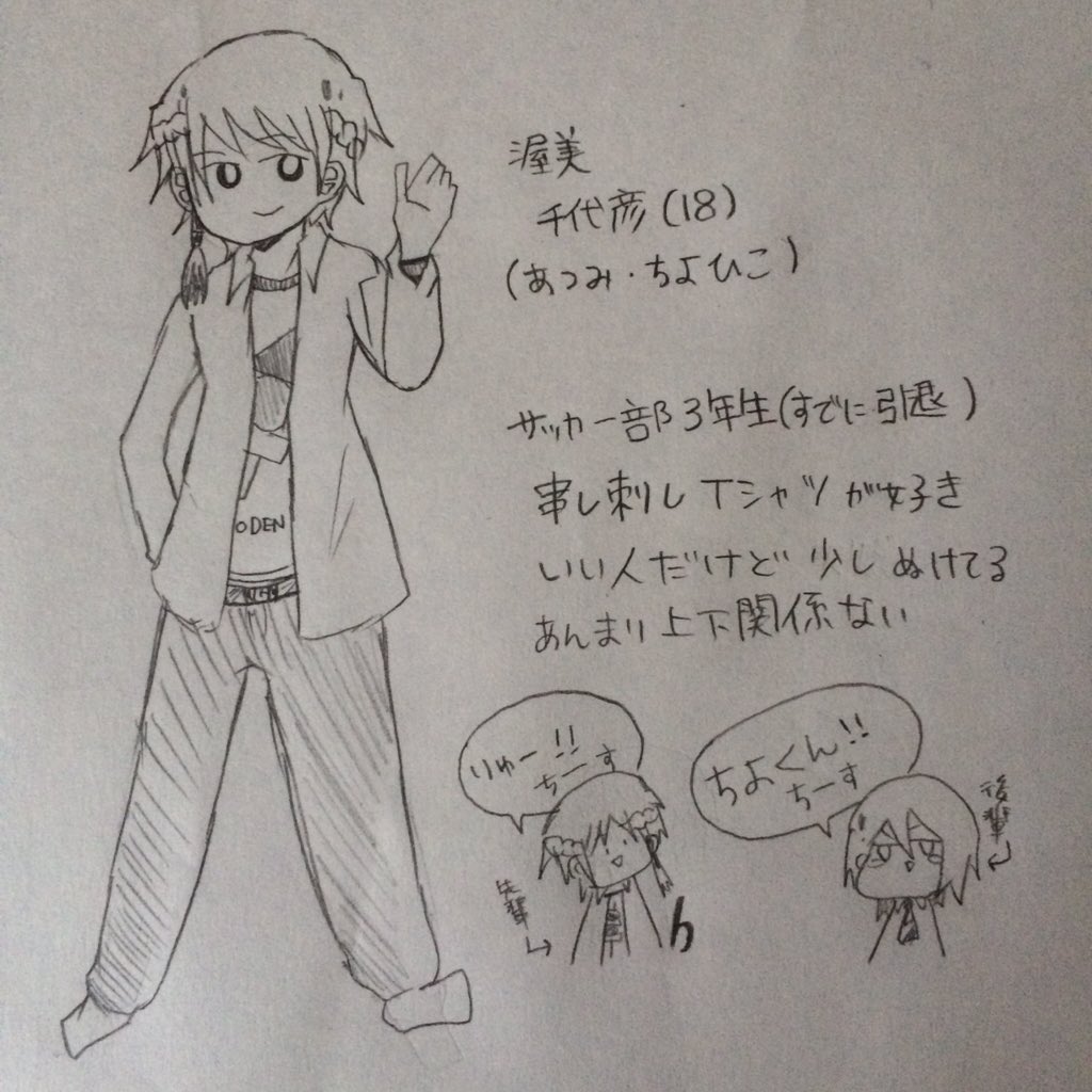 【創作】
新キャラ
千代彦先輩です( ᐛ👐) チヨヒコー
串刺しシリーズはまだまだ種類
あります🍢🍡🍭
よろしくお願いします(^o^)/‼︎‼︎
《※頭のあれは編み込みです😇》 