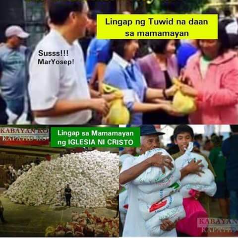 Jr39Yamaru's tweet photo. #PiliPinasDebates2016
tingnan ñu ang food pack na pinagyayabang ni mar roxas!
sa food pack ng IGLESIA NI CRISTO. https://t.co/IMRpdUn9f2