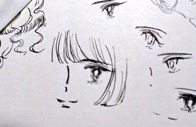丸ペンでな、池野恋先生を意識して描いたらめっちゃつけペン使いました感を演出できるよ! 