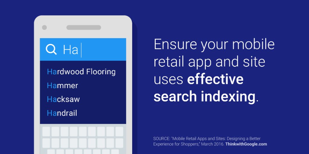 ThinkwithGoogle's tweet image. The best mobile apps and sites allow users to search seamlessly. Learn more: goo.gl/uTmTTk
