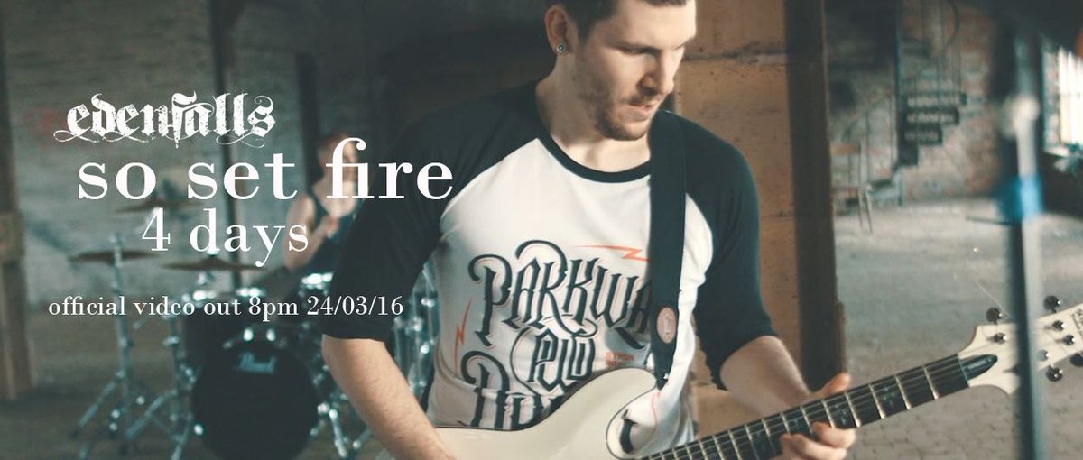 4 days! #musicvideo #edenfalls #metalcore #schecter #guitar #drums #hashtagwhores