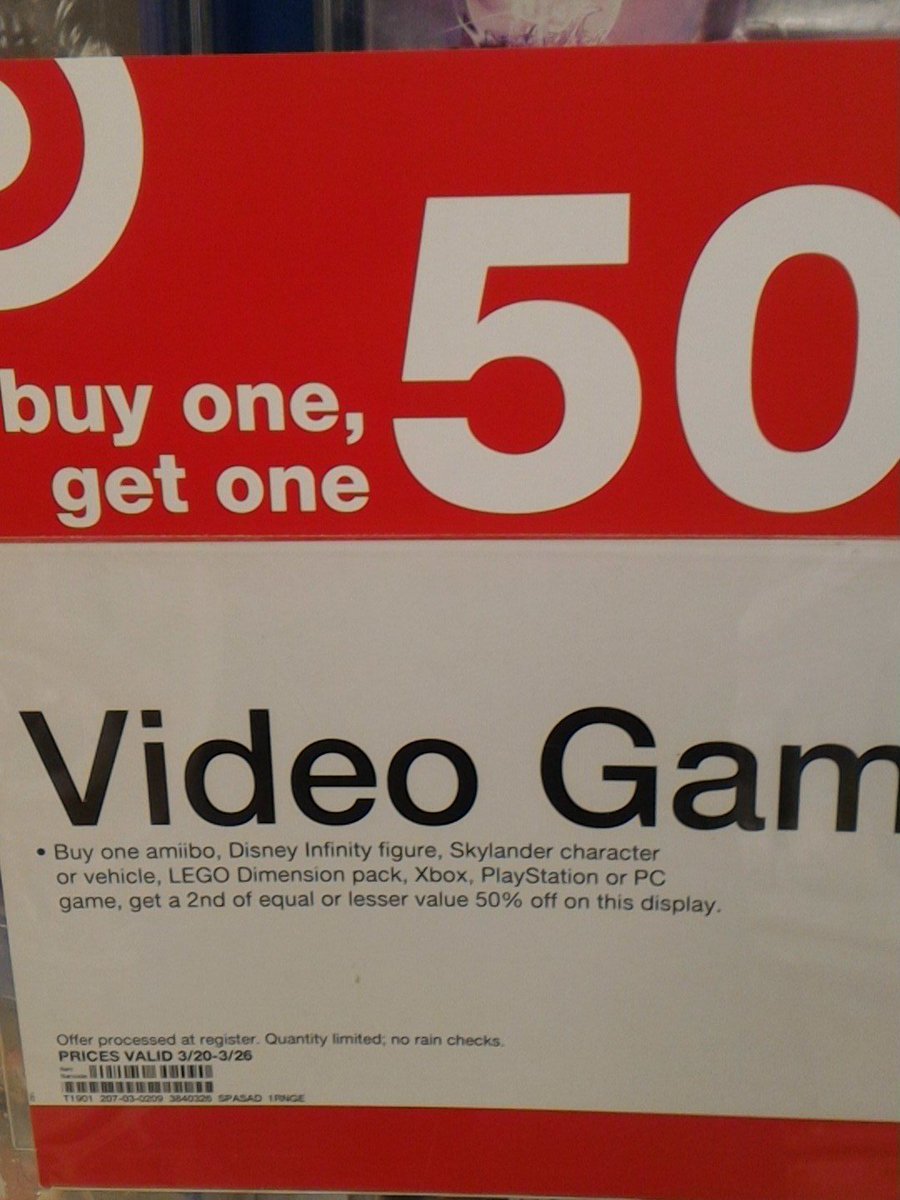 target buy one get one 50 off video games