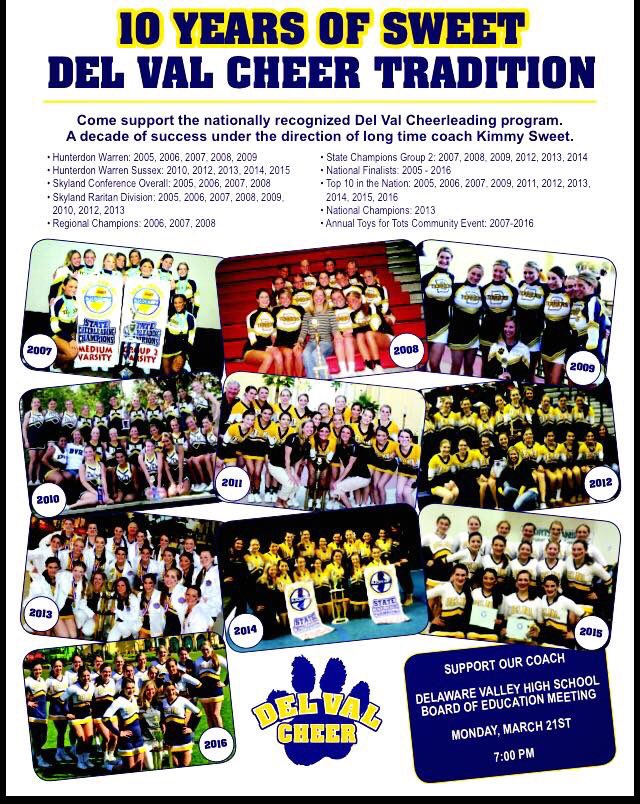 Please come support our coach, Kimmy Sweet at Monday's board meeting at 7pm. DVC will be nothing without our coach!💙