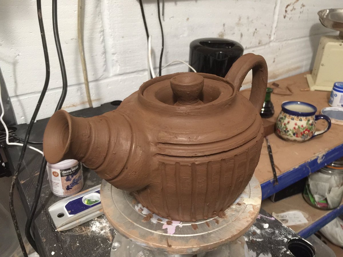 pickled_potter's tweet photo. Teapot in the making 😀#pottery https://t.co/n66nFlIKMw