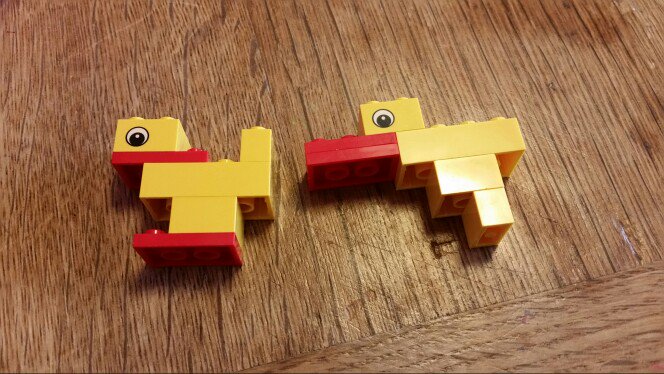 Critique_Create's tweet photo. Repeating the duck challenge at home with kids #lego #learning by doing #MandL16 https://t.co/FjGfs7xFAN