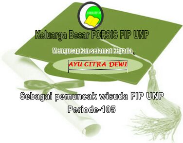 Barakallah kepada Ayu Citra Dewi,S.Pd sebagai pemuncak wisuda FIP UNP periode 105. <a href="/mediaUNP/">Media UNP</a> <a href="/InfoUNP/">IG : infounp</a> <a href="/PsikologiUNP/">PsikologiUNP</a>