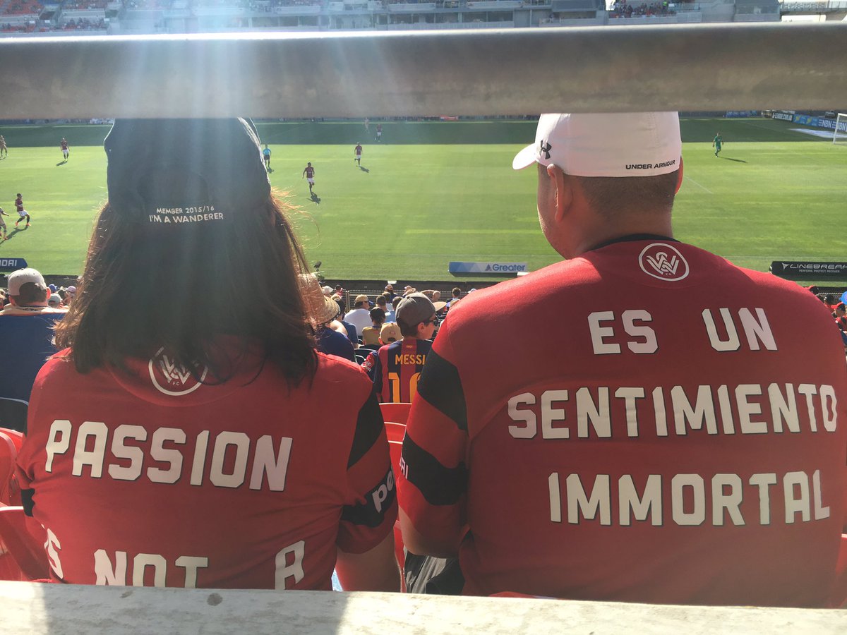 ElMengem's tweet photo. Endless respect for WSW fans, the spectacle they bring to the A-league even when playing away is priceless. #NEWvWSW https://t.co/q84jopgyjj