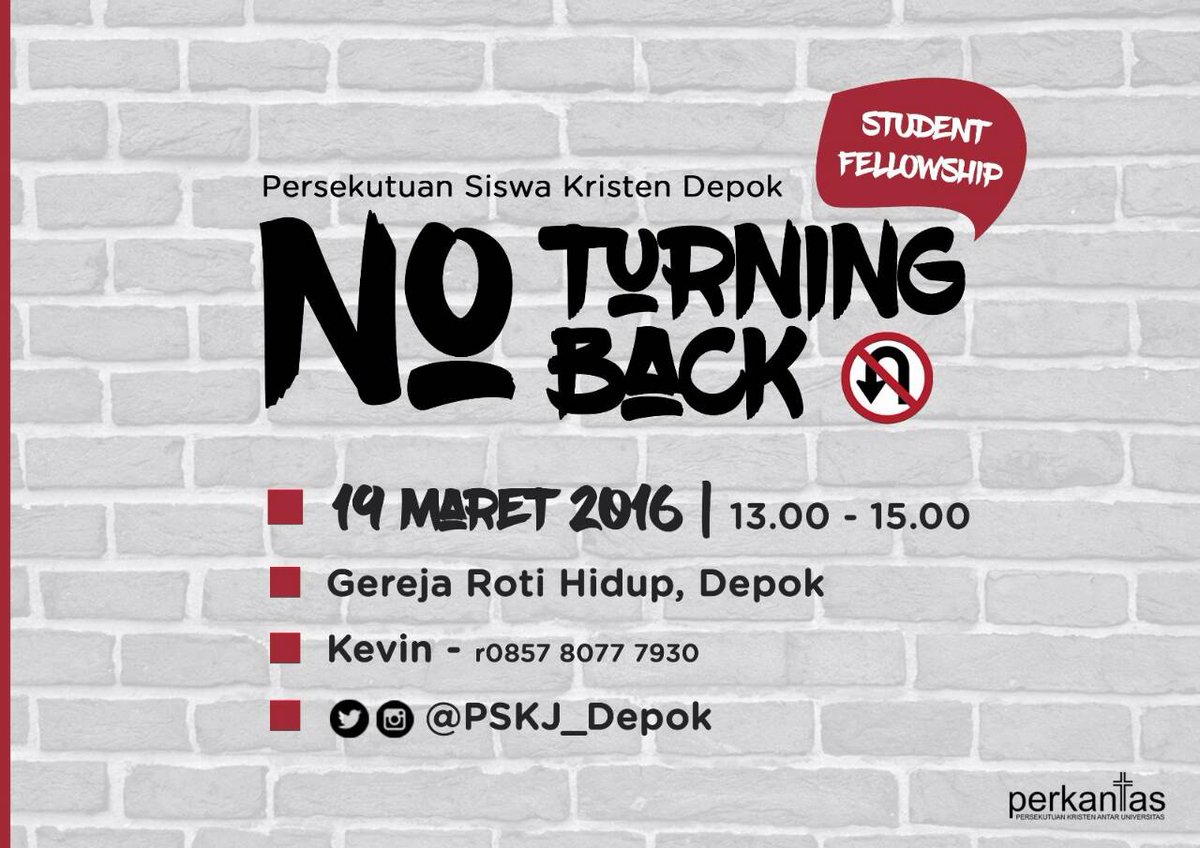 PSKJ_Depok's tweet photo. Haiii siswaa! Tanggal 19 Maret nanti ada stufell lhoo temanya "No Turning Back" (^-^♪
Tag tanggalnya yaa 😊 https://t.co/N7t8QBidsz