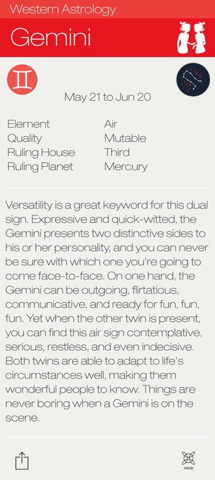 I am reading about the #Gemini in Western Astrology, and sounds like me to the T! https://t.co/kYbrv