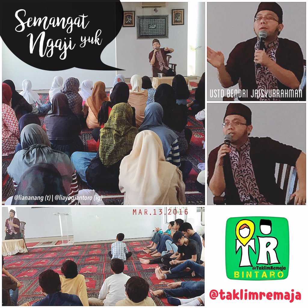 TaklimRemaja's tweet photo. Ustd @ajobendri semangat bgt ngajakin #remaja rajin ngaji #taklimremaja ❤️ | @teukuwisnu2 @dewisandra @Kicaubintaro https://t.co/9YzT4QRD5Q