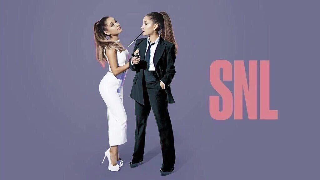 AMOREMIO555's tweet photo. this is flawless omg queen!!🔥💜 @ArianaGrande #ArianaOnSNL #SNL https://t.co/zvv7BUfU1X