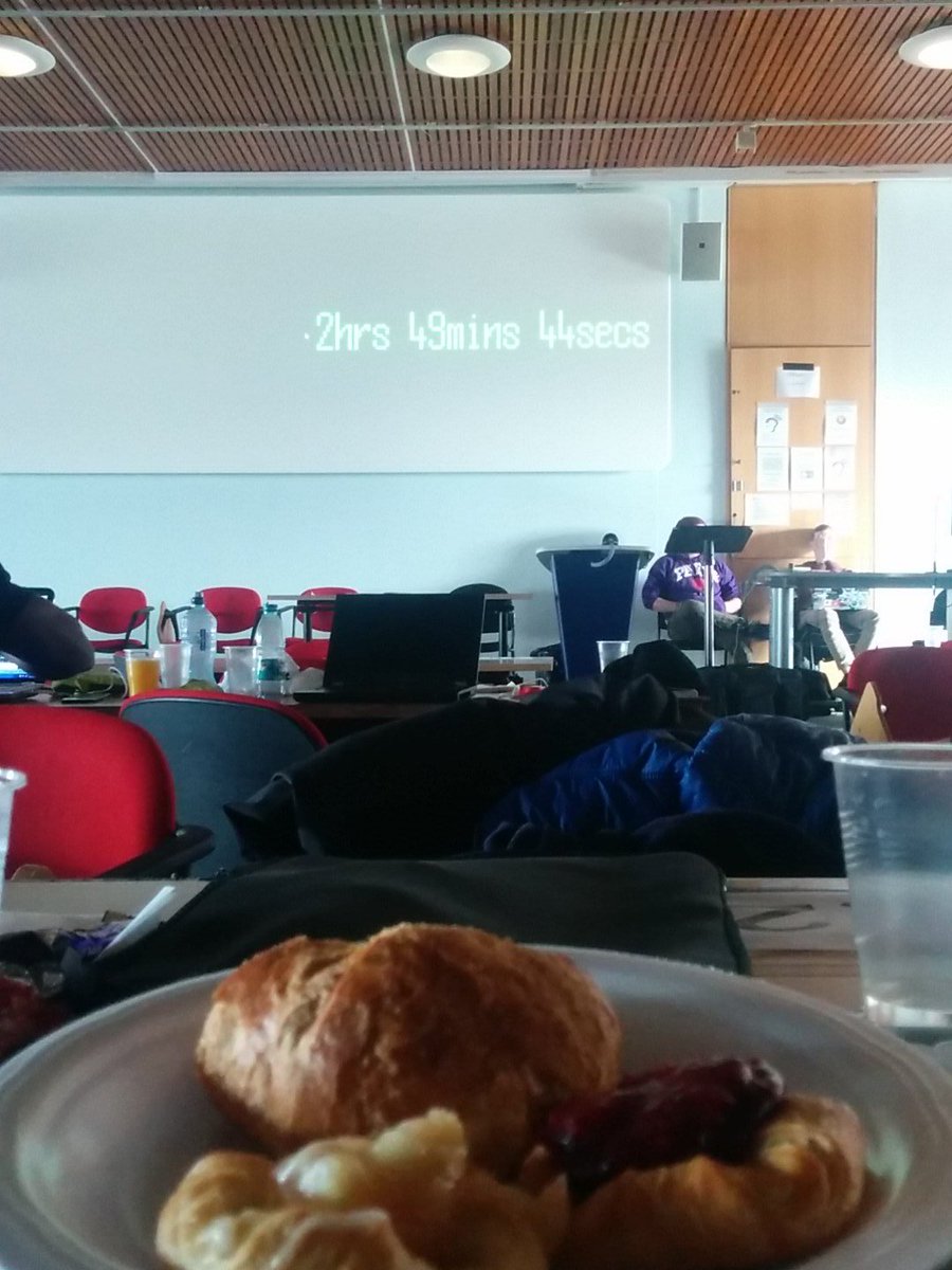 casassaez's tweet image. Breakfast time! #LessThan3HoursToGo #BrumHack