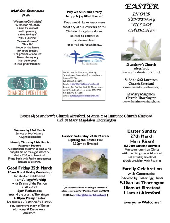 ElmsteadChurch's tweet photo. EASTER IN OUR TENPENNY VILLAGE CHURCHES #Easter #TenpennyVillageChurches https://t.co/IkNnjUdwcb