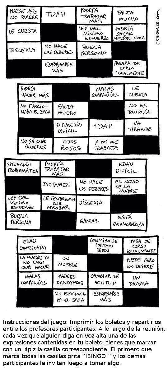 tonisolano's tweet photo. El bingo de la evaluación, por @listocomics :) https://t.co/PuzmZBQrL6