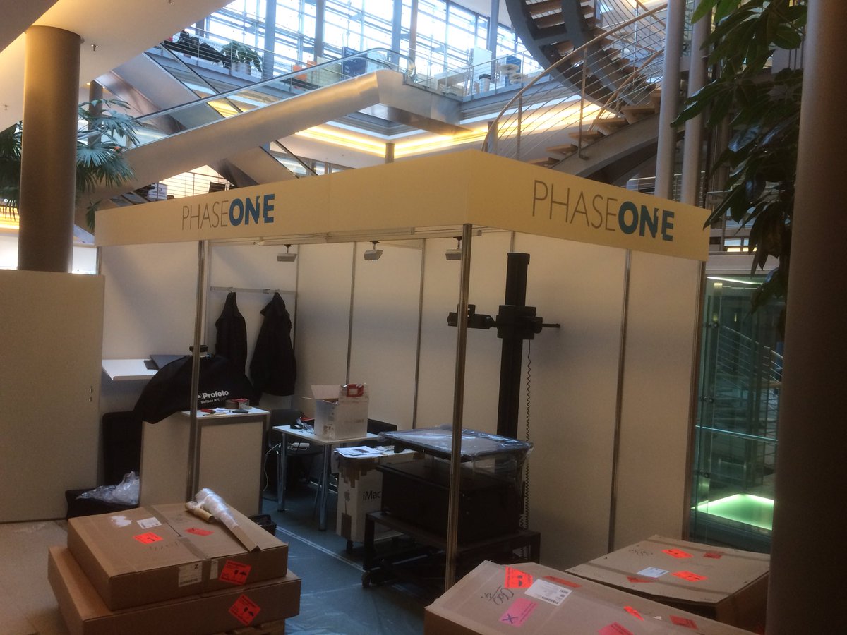 lonyamosha's tweet photo. Setup day @ #LibraryCongressLeipzig2016 @PhaseOnePhoto #PhaseOneCH https://t.co/qYERheq471