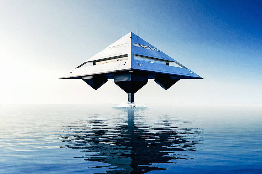 fubiz's tweet photo. Futuristic Super Yacht That Looks Like a Spaceship https://t.co/Feyzx9jifo https://t.co/MgyjviurKJ