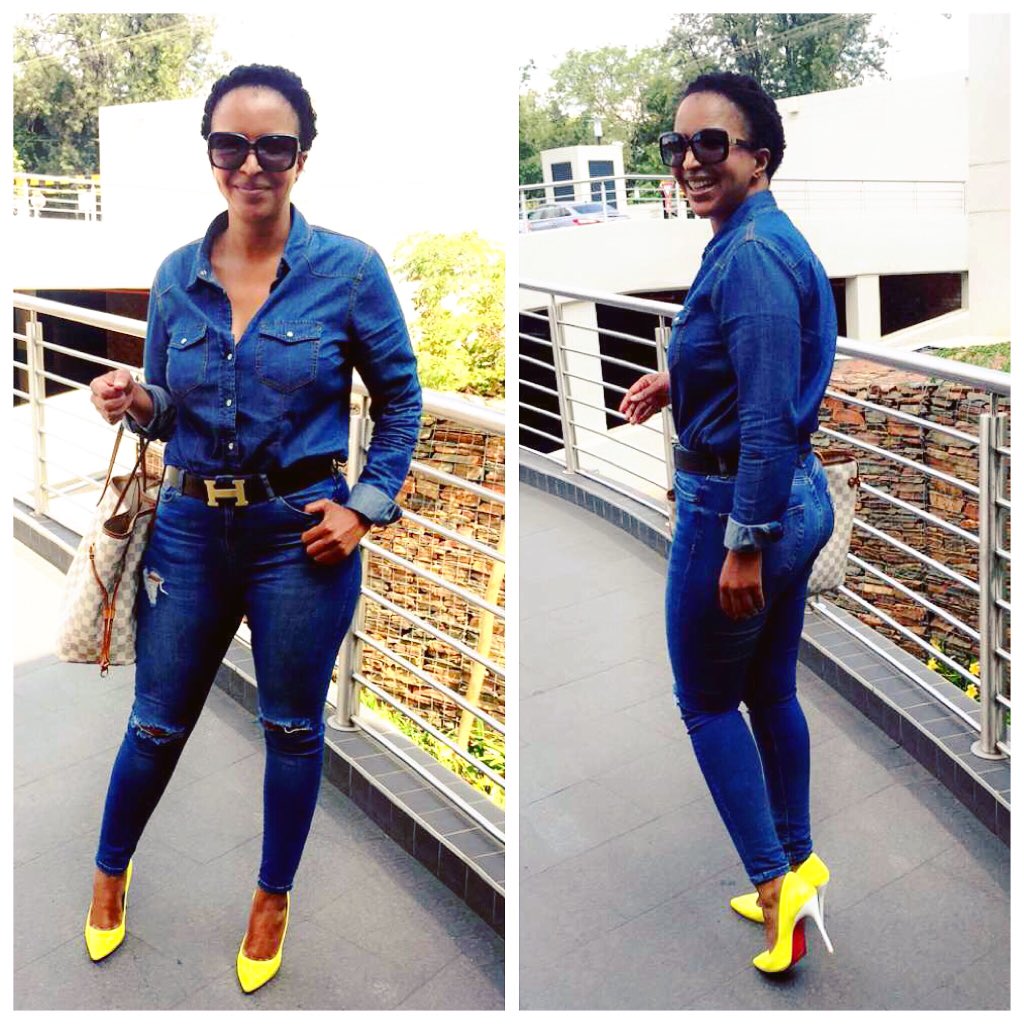 Boity's tweet photo. How yummy was my mom looking today?! Yaaaaass, girl! 🙌🏾👑 #Mommy #TheBest #YummyMommy @moditumi8 #OwnYourThrone👑 https://t.co/7uMu0zyG2n