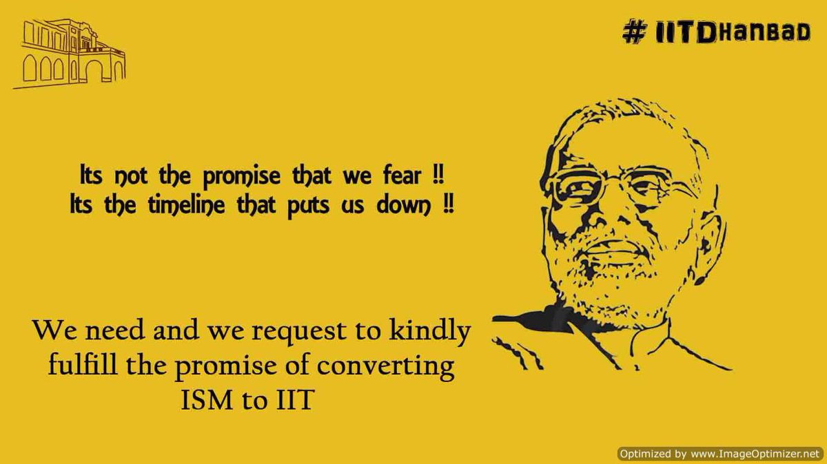 harshv008's tweet photo. Fulfill your promise!!!Convert ISM to IIT
#tableIITamendact
#IITDhanbad
@PMOIndia 
@HRDMinistry 
@smritiirani https://t.co/ZPTWoNZx6e