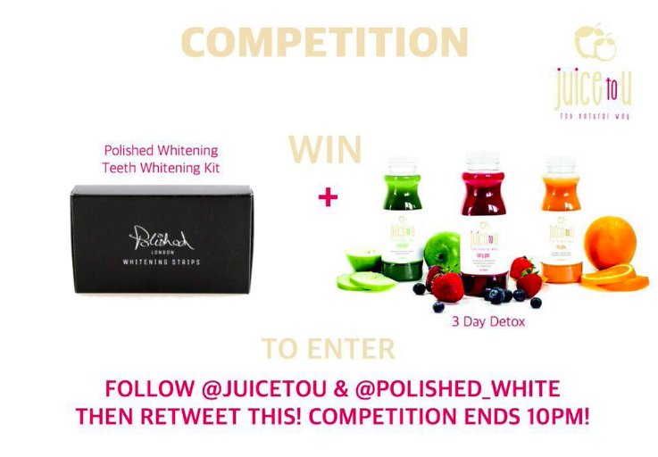 🎉🎉🎉 #competition day fantastic #giveaway follow and retweet @Polished_White <a href="/juicetou/">JuBlend :)</a> winner picked 10pm 🎉🎉🎉