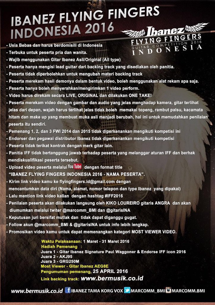 IBANEZ FLYING FINGER 2016