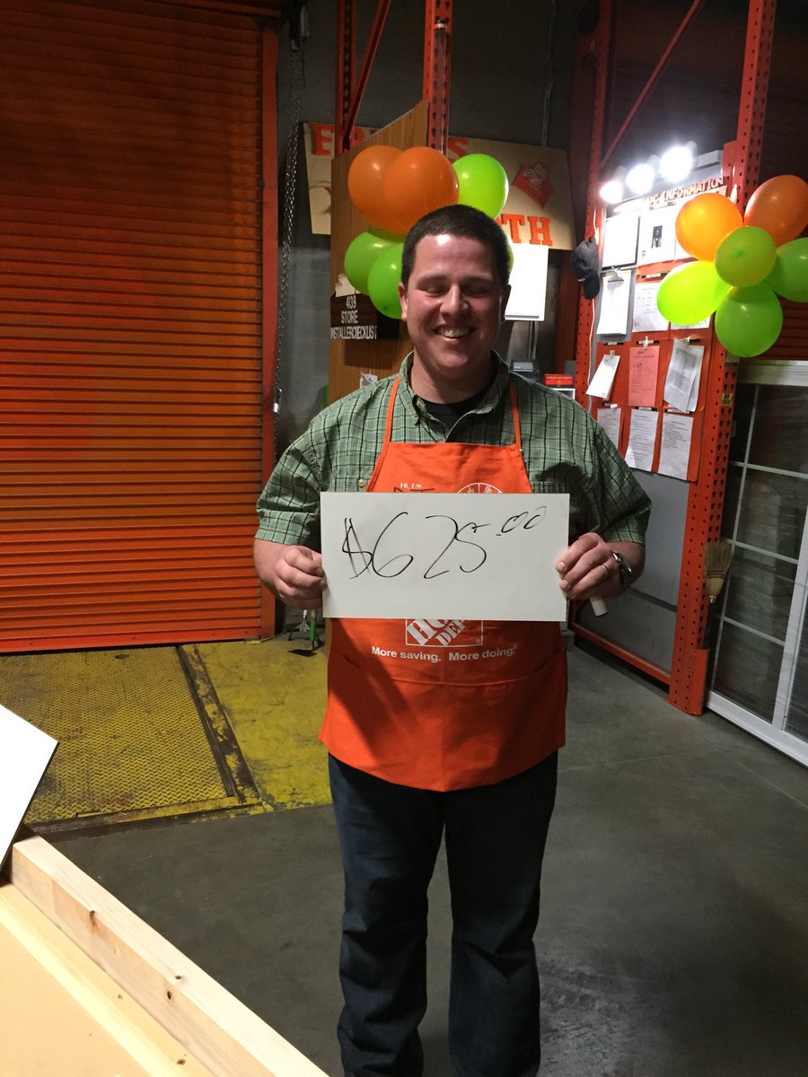 Haroldmarkel's tweet photo. District 75. Store 4139. Home Depot Price is Right winner. Awesome job DJ. #markel https://t.co/gfzc75vHYP