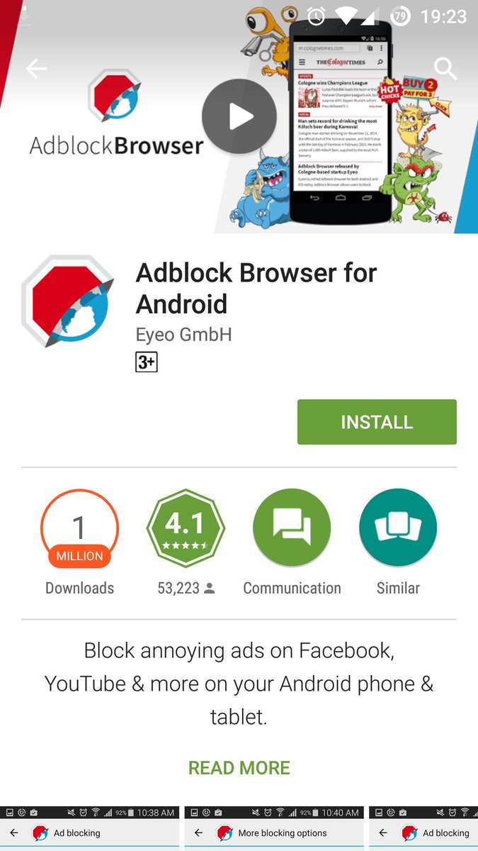 vincitechnology's tweet photo. #browseinpeace on #android with #adblockbrowser from @AdblockPlus do your bit for an #adfreeinternet #nomoreads :) https://t.co/DiO0TL1Prj