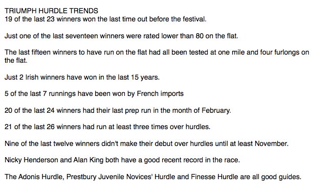 HorseRacing_Net's tweet photo. #CheltenhamTrends #WeekendBeforeCheltenhamHomeWork #TriumphHurdle
Your winner is_________
https://t.co/1X7FtIHEMX https://t.co/H951vjf70m