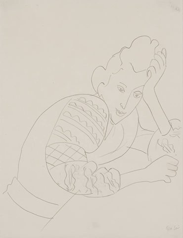 Vastari_'s tweet photo. Our next #dailymasterpiece: Matisse's Jeune femme accoudée à la blouse Roumaine https://t.co/rBh8BXKh6b #tefaf2016 https://t.co/H36mFGsf3F