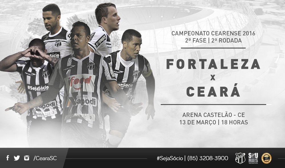 LucivaldoJr's tweet photo. Bom dia Alvinegros(as)!!!
#HojeTemCeará
#ClássicoRei
#JM350
#PraCimaDelesVozão
#TodosOsCaminhosNosLevamAoCastelão https://t.co/RWhQJ1ZCku