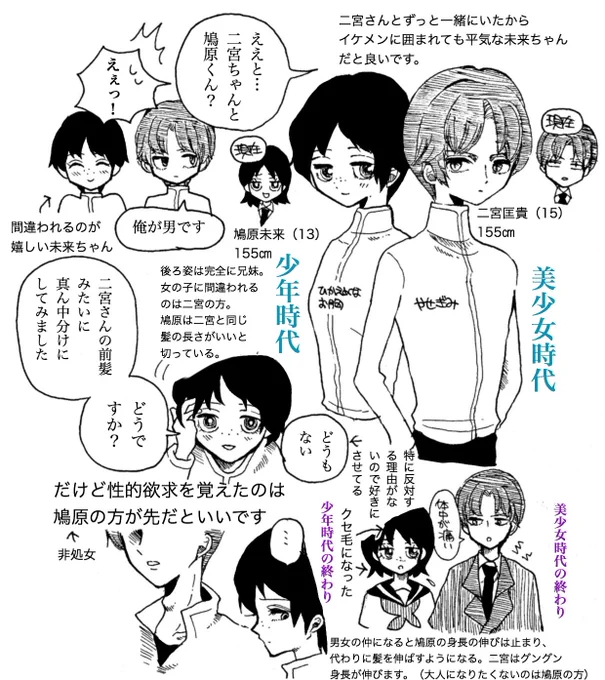 二鳩【過去捏造あり】
昨日描いた漫画でうっかり「初めて出逢った頃は匡貴と同じ髪の長さにしていた未来ちゃん」という概念にひとりで勝手に沈んだので、発散させていただきました。 
