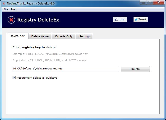 download NoVirusThanks Registry DeleteEx 1.1 download NoVirusThanks Registry DeleteEx 1.1