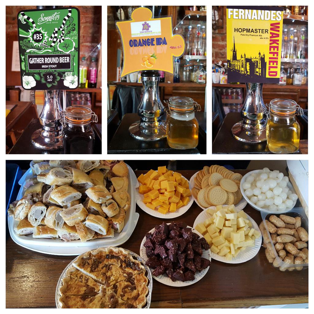SherlocksBaker's tweet image. #UTB 
Gather Round Beer 5% @Sonnet43Brew 
Orange IPA 5.3% @TruefittBeers 
Hopmaster 4.5% @FernandesBrewer 
+ snacks🍻